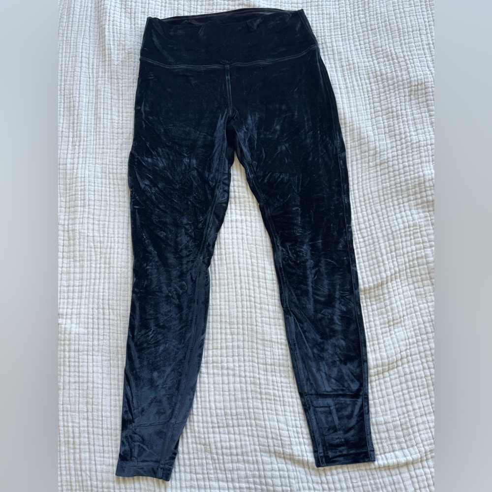 Lululemon Black Velvet Wunder Lounge High Rise Leggings